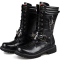 New Fashion Men's Motorcycle Boots Leather Boots Male Footwear Cowboy Casual Shoes Men  Boots Boots