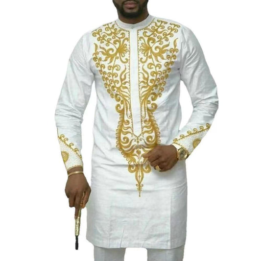 fashion 2021 mens africa clothing casual shirts fitness african dresss clothes dashiki robe africaine (without pant only shirt )