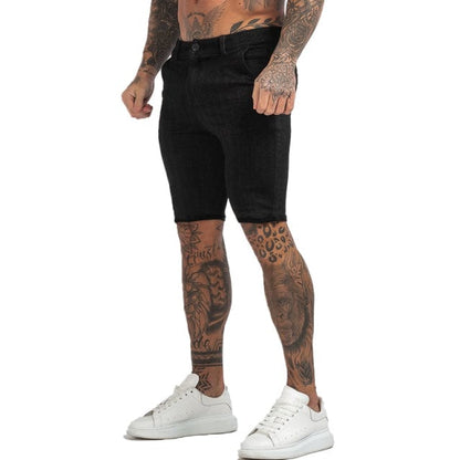 Men's Shorts Homme Summer Elastic Waist Plaid Short Skinny Fit Fashion Brand Fitness Shorts for Men Casual Stretchy Chinos