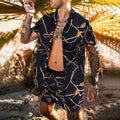 Hawaiian Set Mens Printing Set Short Sleeve Summer Casual Floral Shirt Beach Two Piece Suit 2021 New Fashion Men Sets M-3XL