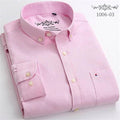 S- 6XL Oxford Shirts For Mens Long Sleeve Cotton Casual Dress Shirts Male Solid Plaid Chest Pocket Regular-Fit Man Social Shirt
