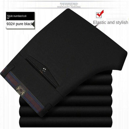 White Black Formal Trousers For Men Summer Thin Business Office Dress Trousers Stretch Wendding Suit Pants Men  New