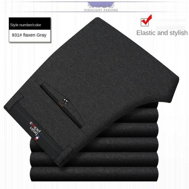 White Black Formal Trousers For Men Summer Thin Business Office Dress Trousers Stretch Wendding Suit Pants Men  New