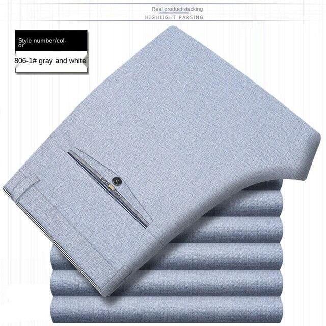 White Black Formal Trousers For Men Summer Thin Business Office Dress Trousers Stretch Wendding Suit Pants Men  New