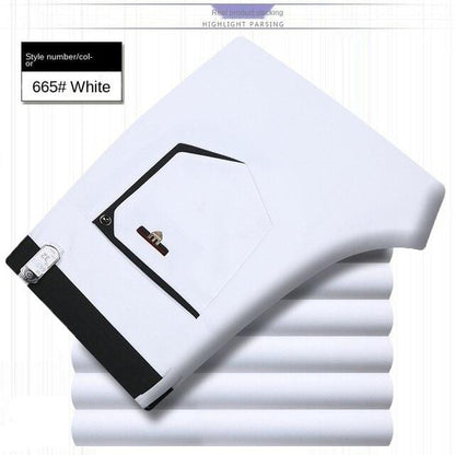 White Black Formal Trousers For Men Summer Thin Business Office Dress Trousers Stretch Wendding Suit Pants Men  New
