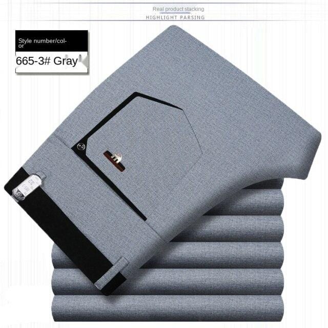 White Black Formal Trousers For Men Summer Thin Business Office Dress Trousers Stretch Wendding Suit Pants Men  New