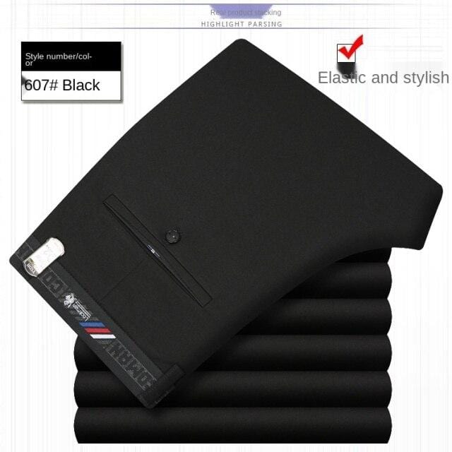 White Black Formal Trousers For Men Summer Thin Business Office Dress Trousers Stretch Wendding Suit Pants Men  New