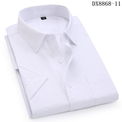 Men's Casual Dress Short Sleeved Shirt Summer White Blue Pink Black Male Regular Fit Shirt Men Social Shirts 4XL 5XL 6XL 7XL 8XL