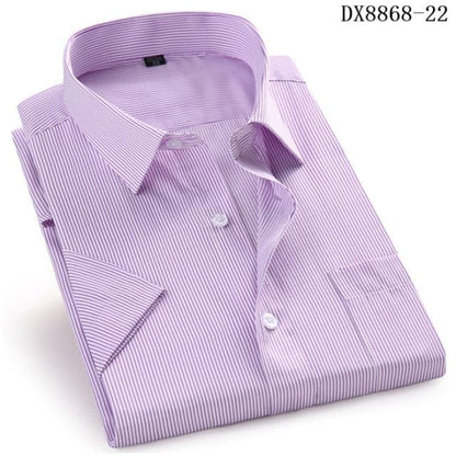 Men's Casual Dress Short Sleeved Shirt Summer White Blue Pink Black Male Regular Fit Shirt Men Social Shirts 4XL 5XL 6XL 7XL 8XL