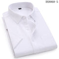 Men's Casual Dress Short Sleeved Shirt Summer White Blue Pink Black Male Regular Fit Shirt Men Social Shirts 4XL 5XL 6XL 7XL 8XL