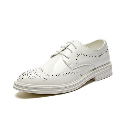 Oxford Shoes Fashion Brogue Men Leather Formal Dress Shoes Man Comfortable Office Party Footwear
