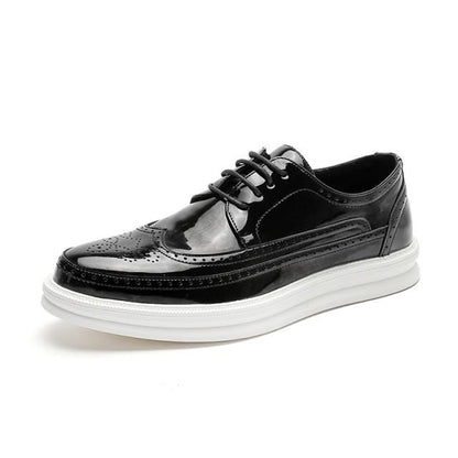 Oxford Shoes Fashion Brogue Men Leather Formal Dress Shoes Man Comfortable Office Party Footwear