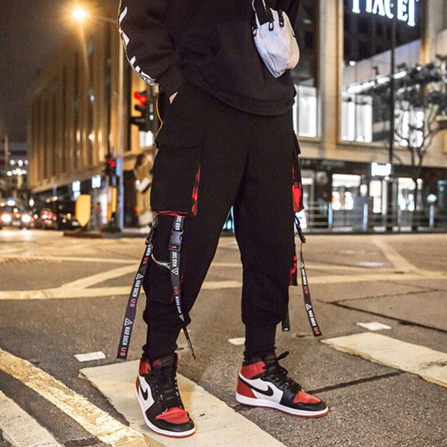 Joggeri Pantaloni cargo pentru bărbați Casual Hip Hop Hit Color Buzunar Pantaloni pentru bărbați Pantaloni de sport Streetwear Panglici Pantaloni Techwear