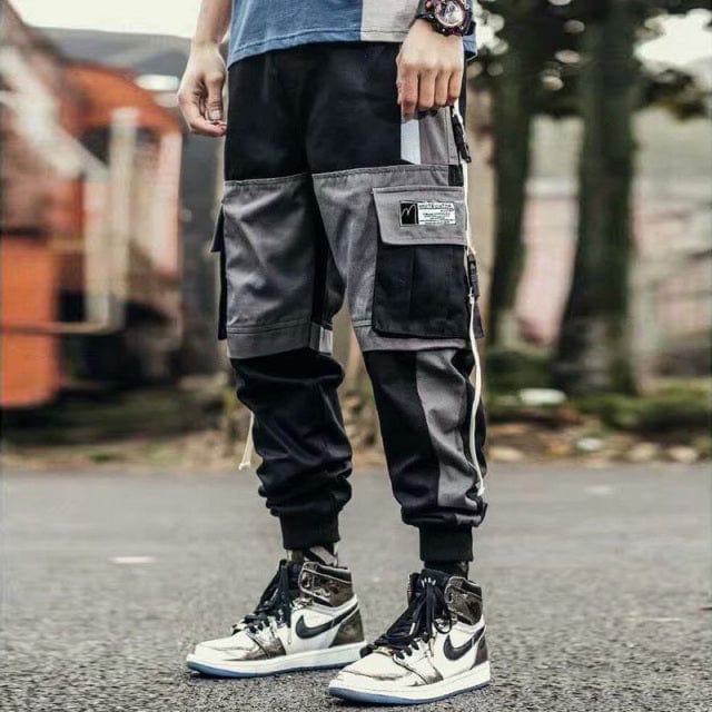 Joggeri Pantaloni cargo pentru bărbați Casual Hip Hop Hit Color Buzunar Pantaloni pentru bărbați Pantaloni de sport Streetwear Panglici Pantaloni Techwear