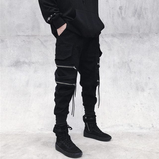 Joggeri Pantaloni cargo pentru bărbați Casual Hip Hop Hit Color Buzunar Pantaloni pentru bărbați Pantaloni de sport Streetwear Panglici Pantaloni Techwear