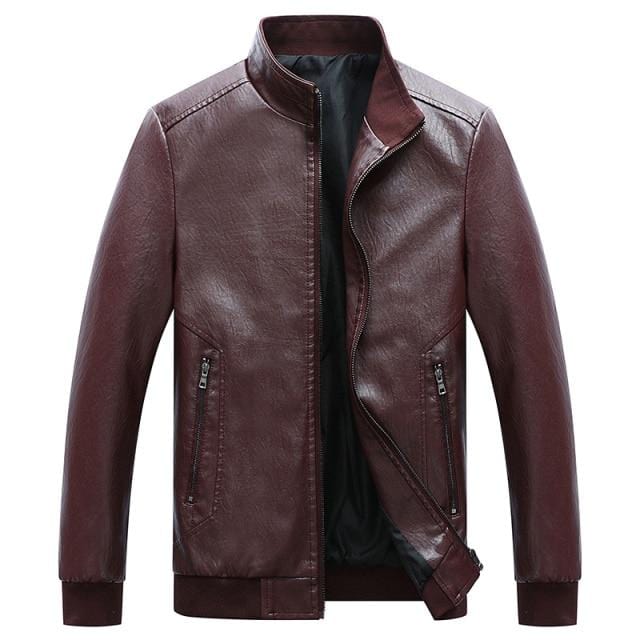 Vintage Motorcycle Jacket 2021 Men Fashion New Biker Leather Jacket Male Embroidery Coat Winter Fleece Pu Overcoat