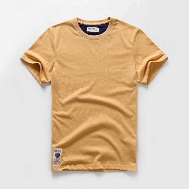 Men's T-shirt Cotton Solid Color t shirt Men Causal O-neck Basic Tshirt Male High Quality Classical Tops