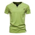 2021 Summer Top Quality Cotton T Shirt Men Solid Color Design V-neck T-shirt Casual Classic Men's Clothing Tops Tee Shirt Men