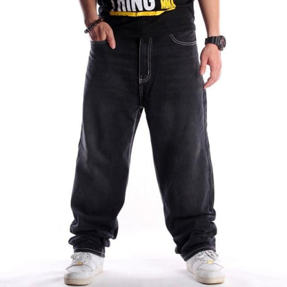 Mens Jeans Top Rushed Stripe Loose Hip Hop Jeans Men Printed Hiphop Demin Pants Tide Trousers Embroidered Flower Wings