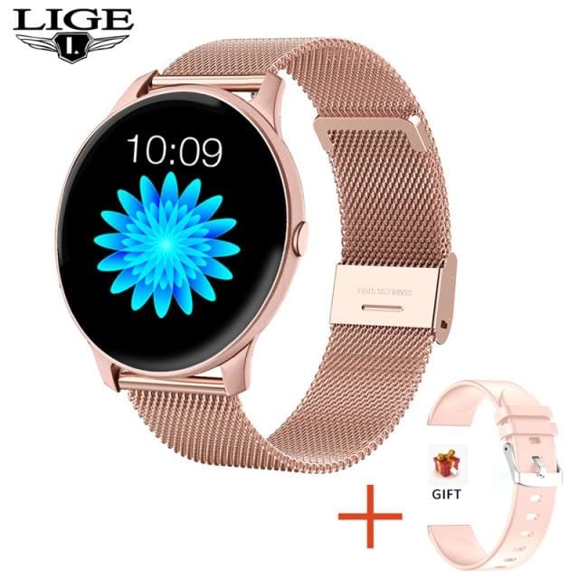LIGE 2021 Fashion Smart Watch Ladies Heart Rate Blood Pressure Multifunctional Sport Watch Men Woman Waterproof Smartwatch Women