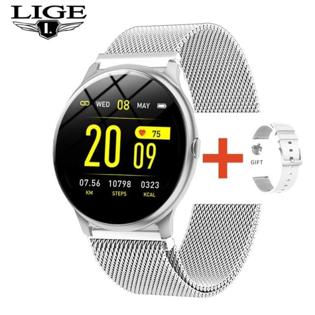LIGE 2021 Fashion Smart Watch Ladies Heart Rate Blood Pressure Multifunctional Sport Watch Men Woman Waterproof Smartwatch Women