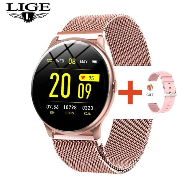LIGE 2021 Fashion Smart Watch Ladies Heart Rate Blood Pressure Multifunctional Sport Watch Men Woman Waterproof Smartwatch Women