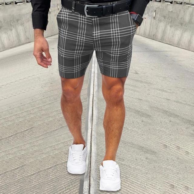 2021 New Fashion Mens Plaid Printing Shorts Summer Casual Mid Waist Loose Short Pant For Men Striped Shorts Harajuku Streetwear