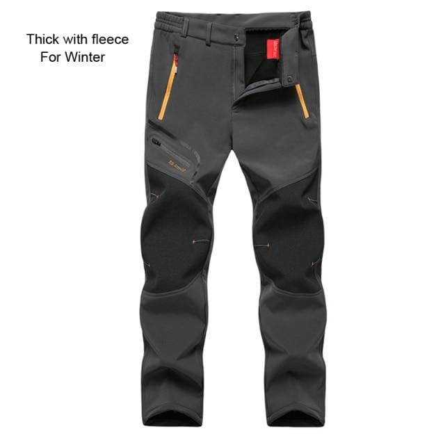 L-6XL Camping Climbing Fishing Trekking Hiking Men Summer Winter Fleece Quick dry Waterproof Breathable Pant Sport Trousers