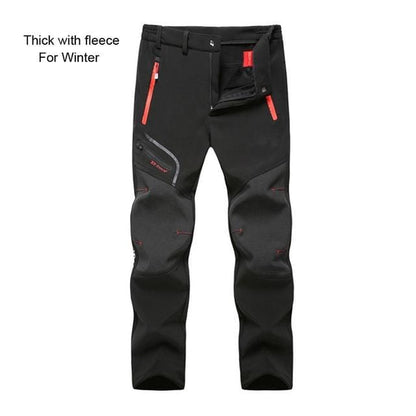 L-6XL Camping Climbing Fishing Trekking Hiking Men Summer Winter Fleece Quick dry Waterproof Breathable Pant Sport Trousers