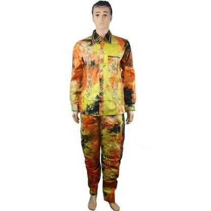MD African Men Clothes Long Sleeves Tops Pants Suit Traditional African Men Clothing South Africa Bazin Riche Dashiki Shirt 2021