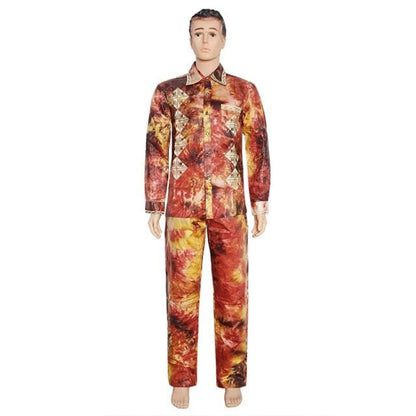 MD African Men Clothes Long Sleeves Tops Pants Suit Traditional African Men Clothing South Africa Bazin Riche Dashiki Shirt 2021