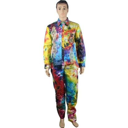 MD African Men Clothes Long Sleeves Tops Pants Suit Traditional African Men Clothing South Africa Bazin Riche Dashiki Shirt 2021
