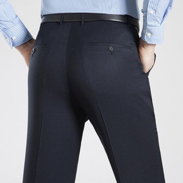 Summer Business Thin Suit Pants For Men Size 29-56 Spring Autumn Male Formal Solid Silk Long Dress Pants Baggy Office Trousers