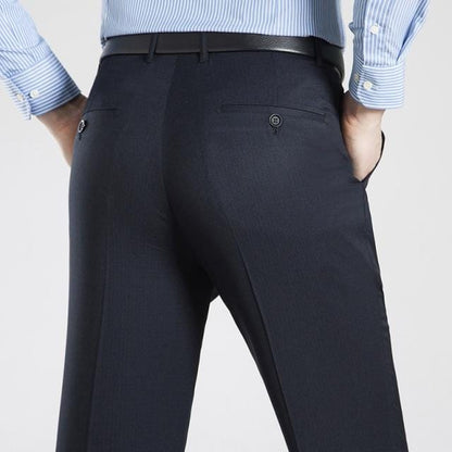 Summer Business Thin Suit Pants For Men Size 29-56 Spring Autumn Male Formal Solid Silk Long Dress Pants Baggy Office Trousers