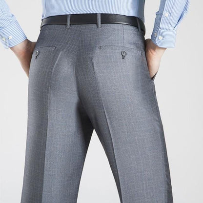 Summer Business Thin Suit Pants For Men Size 29-56 Spring Autumn Male Formal Solid Silk Long Dress Pants Baggy Office Trousers