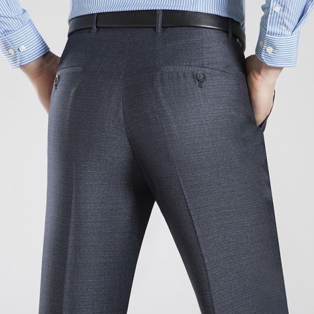 Summer Business Thin Suit Pants For Men Size 29-56 Spring Autumn Male Formal Solid Silk Long Dress Pants Baggy Office Trousers