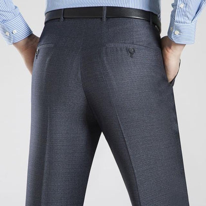 Summer Business Thin Suit Pants For Men Size 29-56 Spring Autumn Male Formal Solid Silk Long Dress Pants Baggy Office Trousers