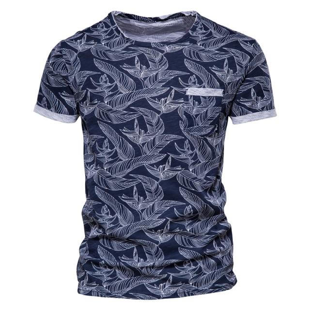 AIOPESON 2021 Hawaii Style 100% Cotton T-Shirt Men O-neck Print Shirt Men Casual Men Clothing Summer High Quality Men's T Shirts