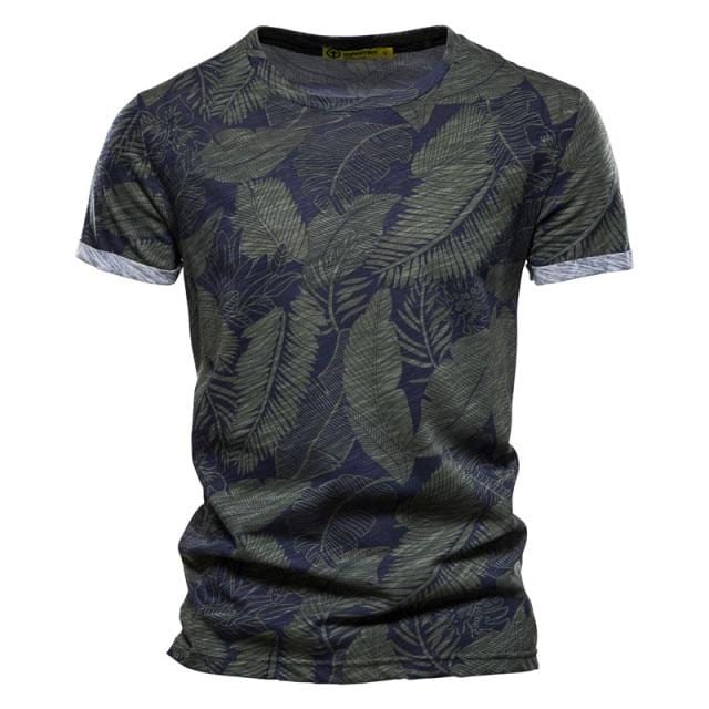 AIOPESON 2021 Hawaii Style 100% Cotton T-Shirt Men O-neck Print Shirt Men Casual Men Clothing Summer High Quality Men's T Shirts