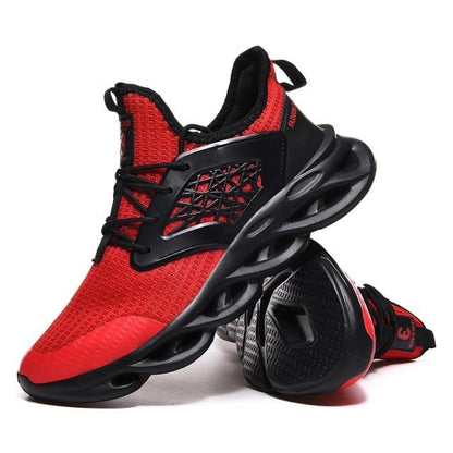 New men shoes casual lightweight blade running shoes shockproof lace up breathable sneakers height increase walking gym shoes