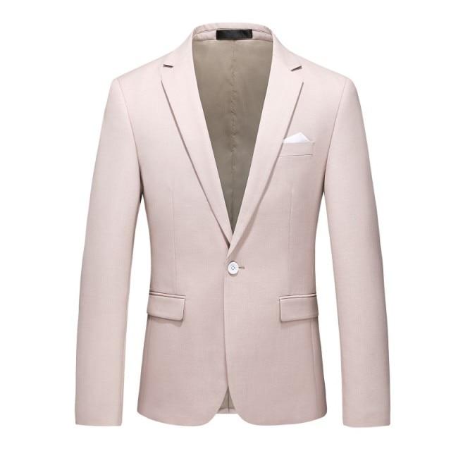 15 Color Men Formal Suit Jackets Business Uniform Work Blazer Tops Solid Regular Slim Fit White Wedding Suit for Men Big Size