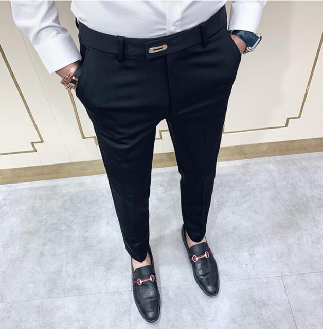 2021 Suit pants spring men's suit pants fashion casual Slim business suit pants men's wedding party work pants classic large 36