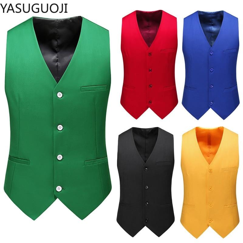 YASUGUOJI New Wedding Dress High-quality Men's Fashion Design Suit Vest Plus Size Men's Business Casual Suit Vest