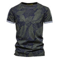 AIOPESON 2021 New Summer Leaf Printed T Shirts Men O-neck 100% Cotton Short-sleeved Men's T-Shirt Summer Male Tops Tee Shirts