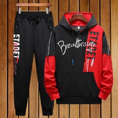 Autumn Men Set Tracksuit Mens Hoodies Sweatshirts Sweatpants Track Suit Streetwear Hip Hop Casual Sports Suit