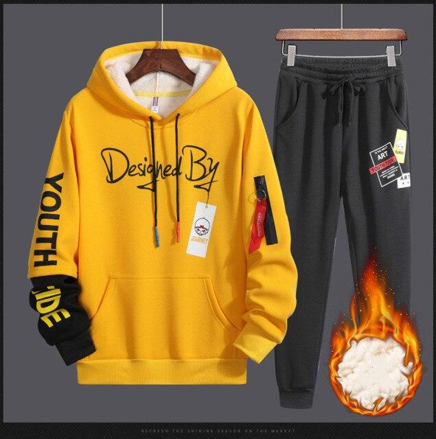 Autumn Men Set Tracksuit Mens Hoodies Sweatshirts Sweatpants Track Suit Streetwear Hip Hop Casual Sports Suit