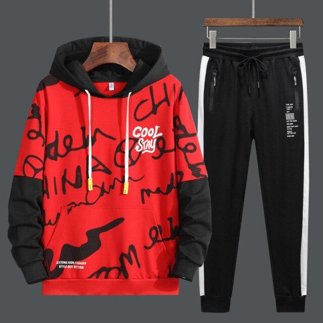 Autumn Men Set Tracksuit Mens Hoodies Sweatshirts Sweatpants Track Suit Streetwear Hip Hop Casual Sports Suit