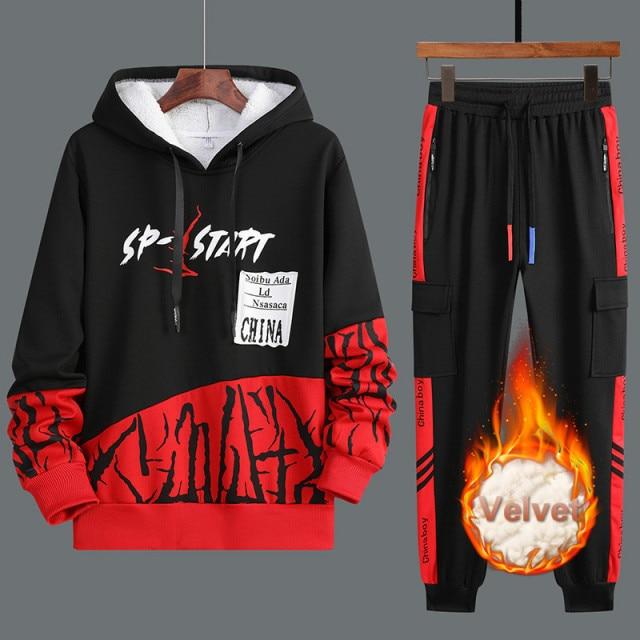 Autumn Men Set Tracksuit Mens Hoodies Sweatshirts Sweatpants Track Suit Streetwear Hip Hop Casual Sports Suit