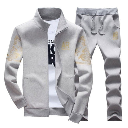 Autumn Tracksuit Men  Sportswear Fashion Mens Set Two Pieces Zipper Warm Sweatshirt Jacket+Sweatpants Moleton Masculino Sets
