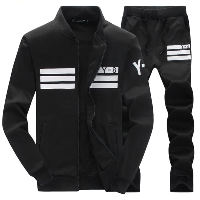 Autumn Tracksuit Men  Sportswear Fashion Mens Set Two Pieces Zipper Warm Sweatshirt Jacket+Sweatpants Moleton Masculino Sets